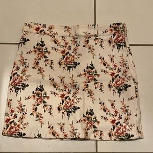 Floral jean skirt